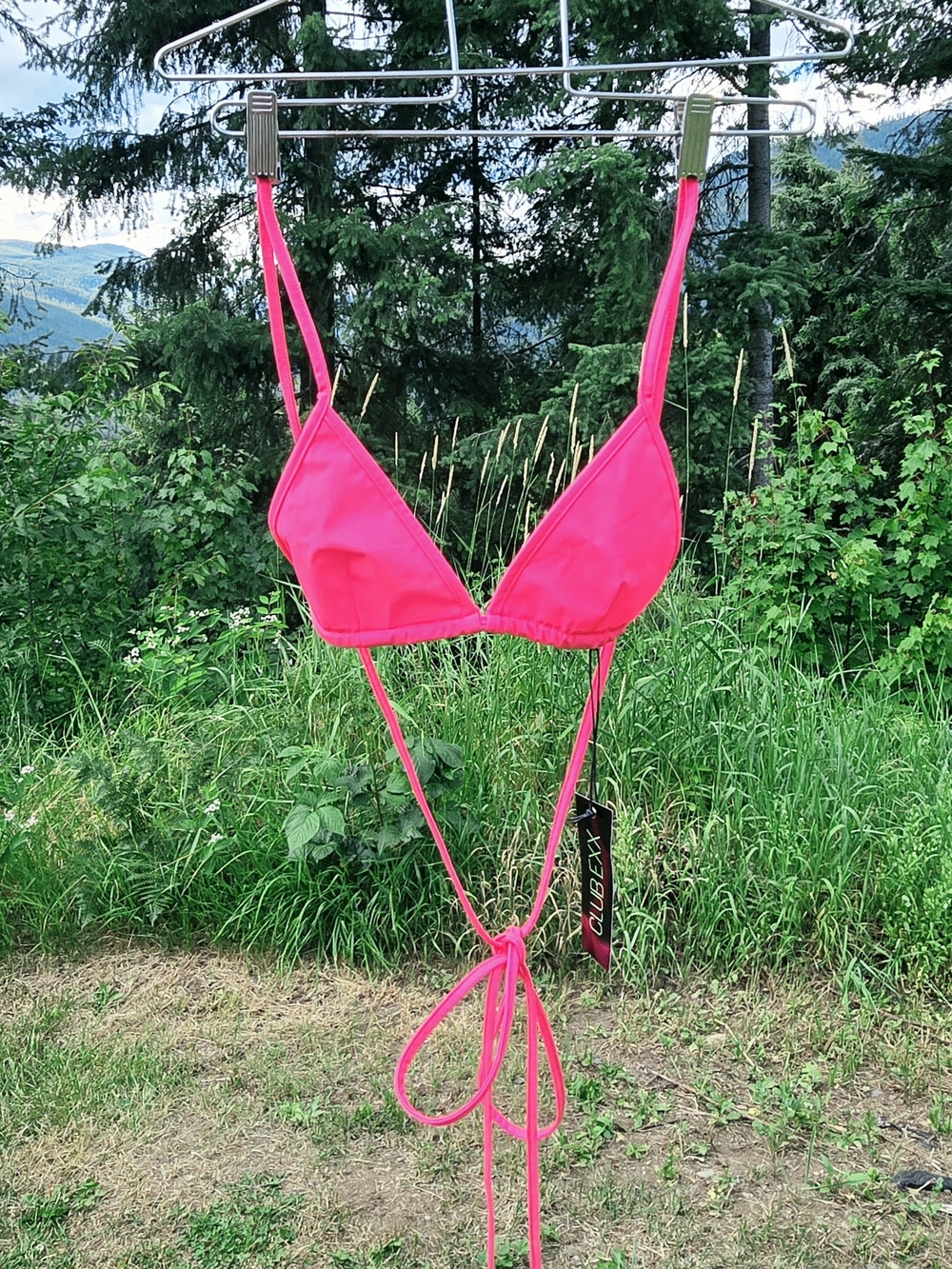 ✨️Club Exx✨️ Neon Pink Wrap-Around Bikini Bralette Top